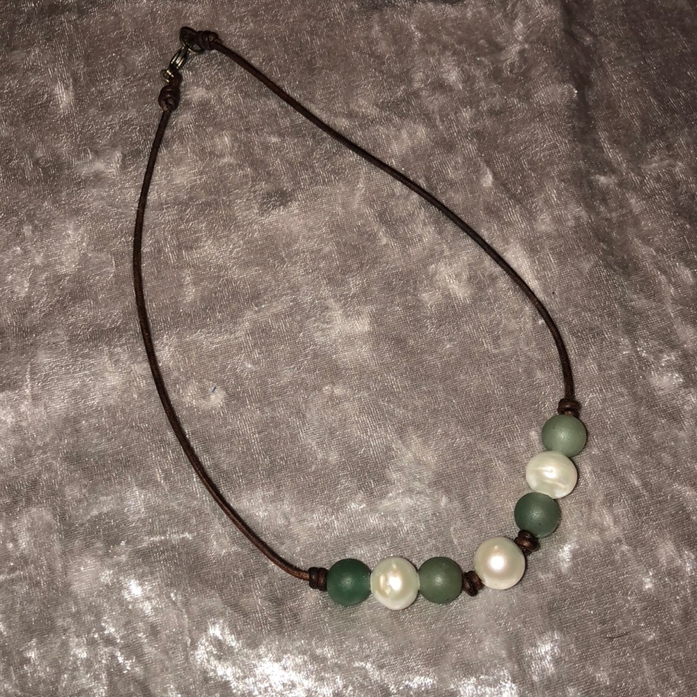 Lundy Lu’s Leather & Pearl Necklace